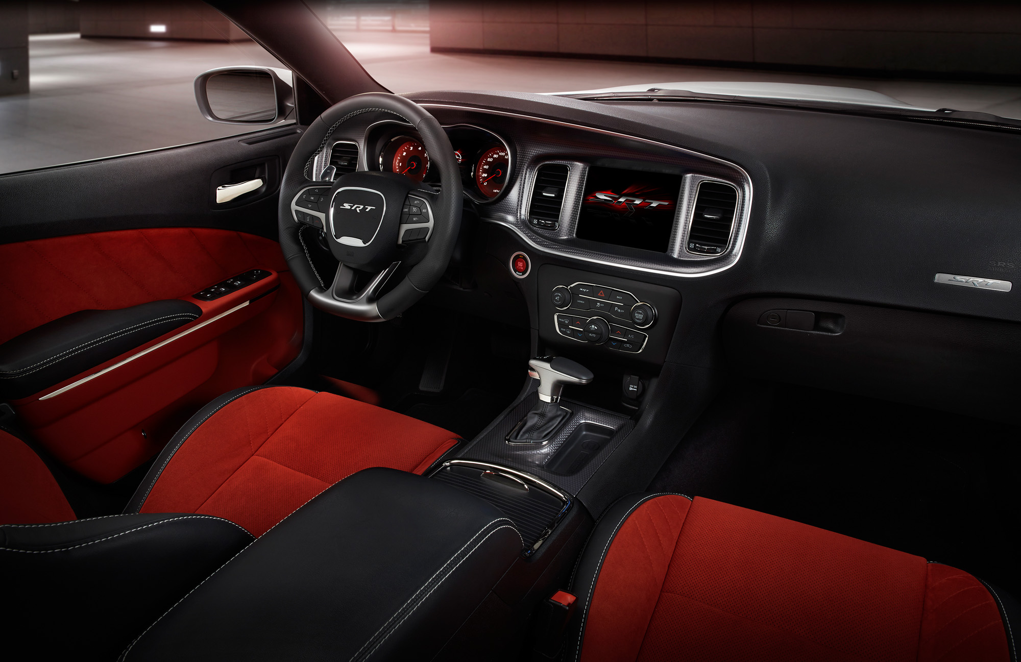 2015 Dodge Charger SRT Hellcat (shown in Ruby Red Alcantara sued