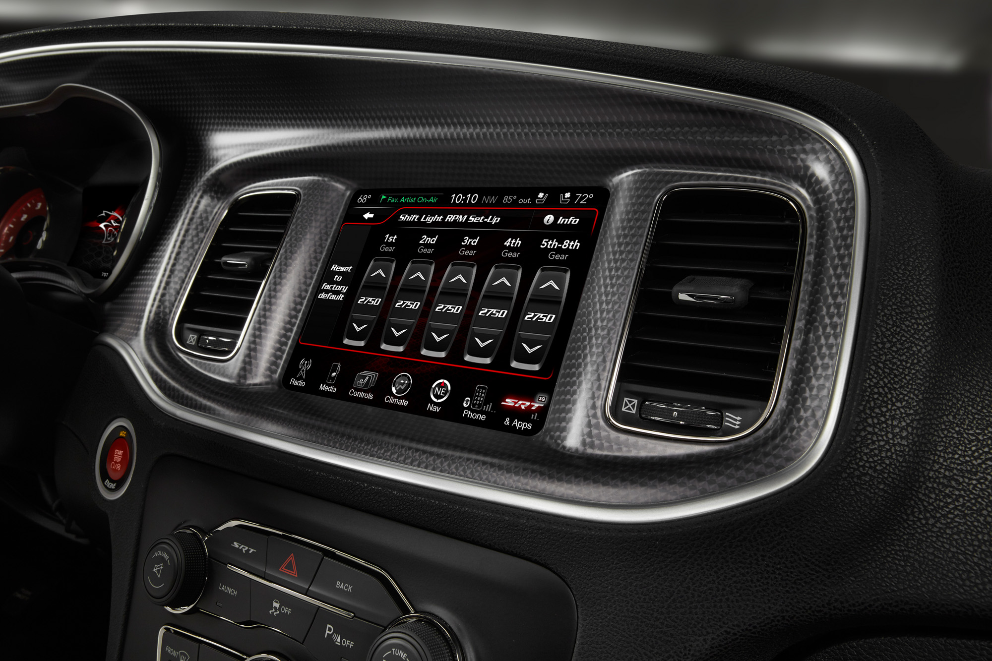 2015 Dodge Charger SRT - Shift Light Setup Toggles screen