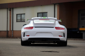 Wuchtiges Heck: Der Porsche 911 GT3 991 breitet seinen Flügel aus