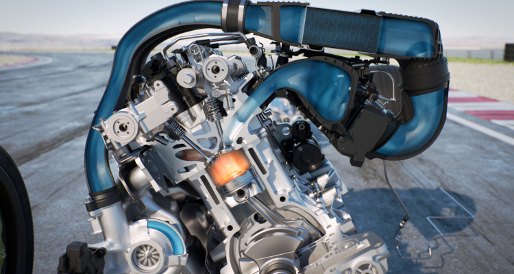 Neue Wasserkühlung am Turbomotor des BMW M4 MotoGP Safety Car