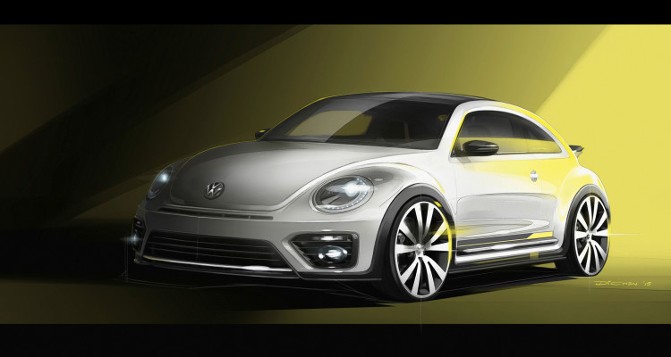 Das VW Beetle Concept R-Line in der Skizze.
